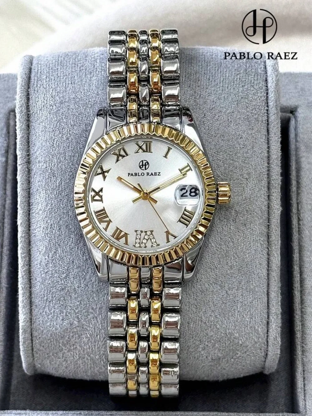 Pablo Raez Two-Tone Gold & Silver Women's Bracelet Watch
